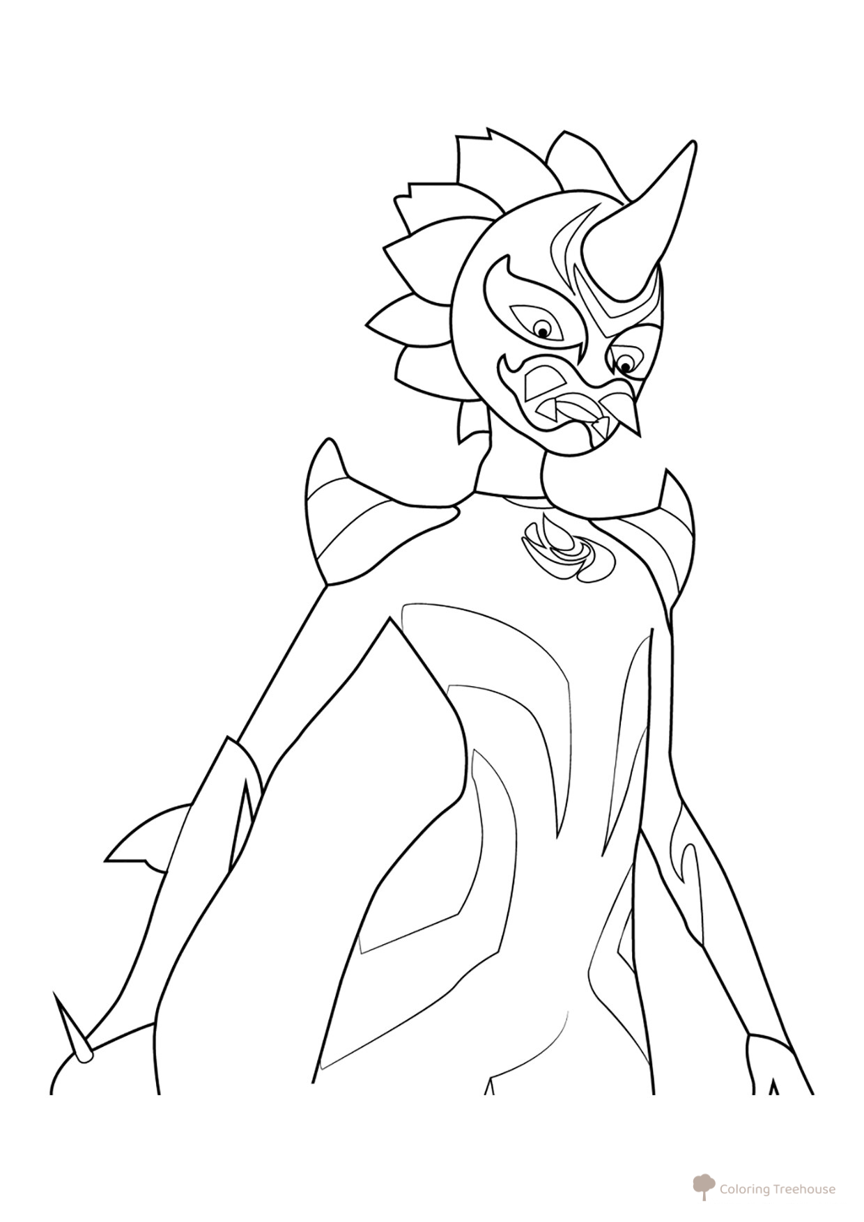 Kagami in an Oni-chan Costume Coloring Page free printable Miraculous Ladybug and Cat Noir Coloring Pages coloring page