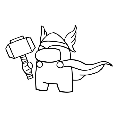 Página para colorear: personaje Thor de Among Us dibujo para colorear gratis de Páginas para colorear de Among Us