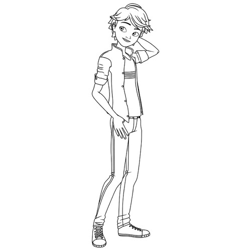 Página para colorear «Guapo Adrián Agreste» dibujo para colorear gratis de Páginas para colorear de Ladybug y Cat Noir