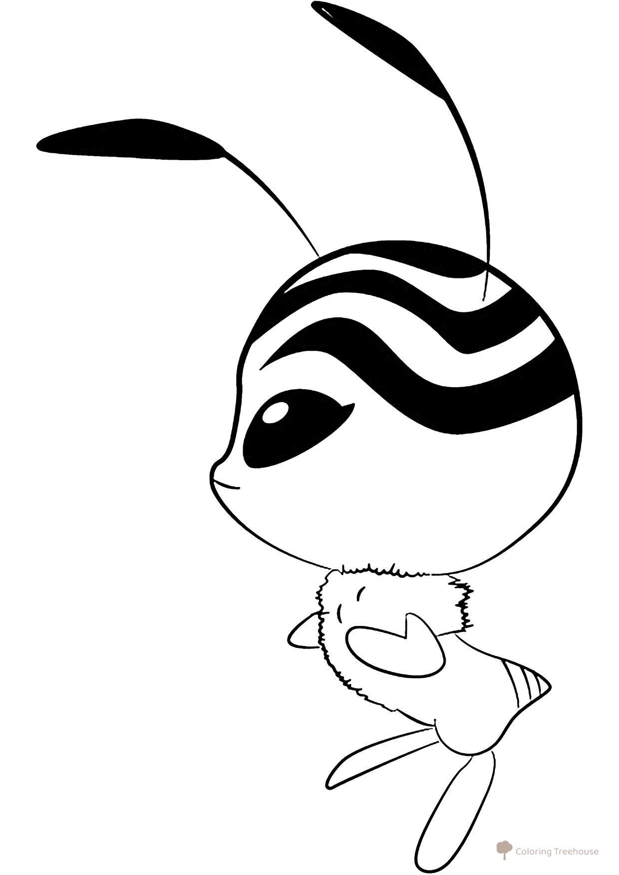 Pollen the Kwami Coloring Page free printable Miraculous Ladybug and Cat Noir Coloring Pages coloring page