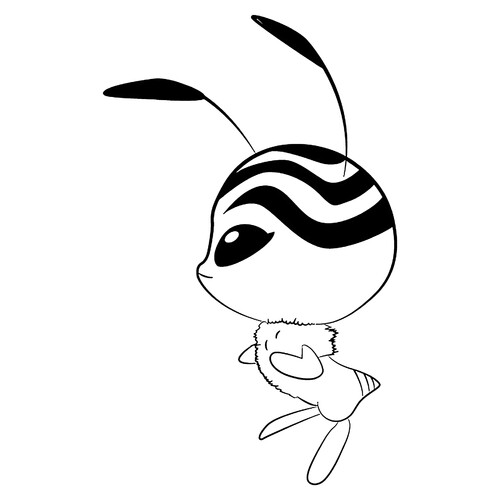 Pollen the Kwami Coloring Page free printable Miraculous Ladybug and Cat Noir Coloring Pages coloring page