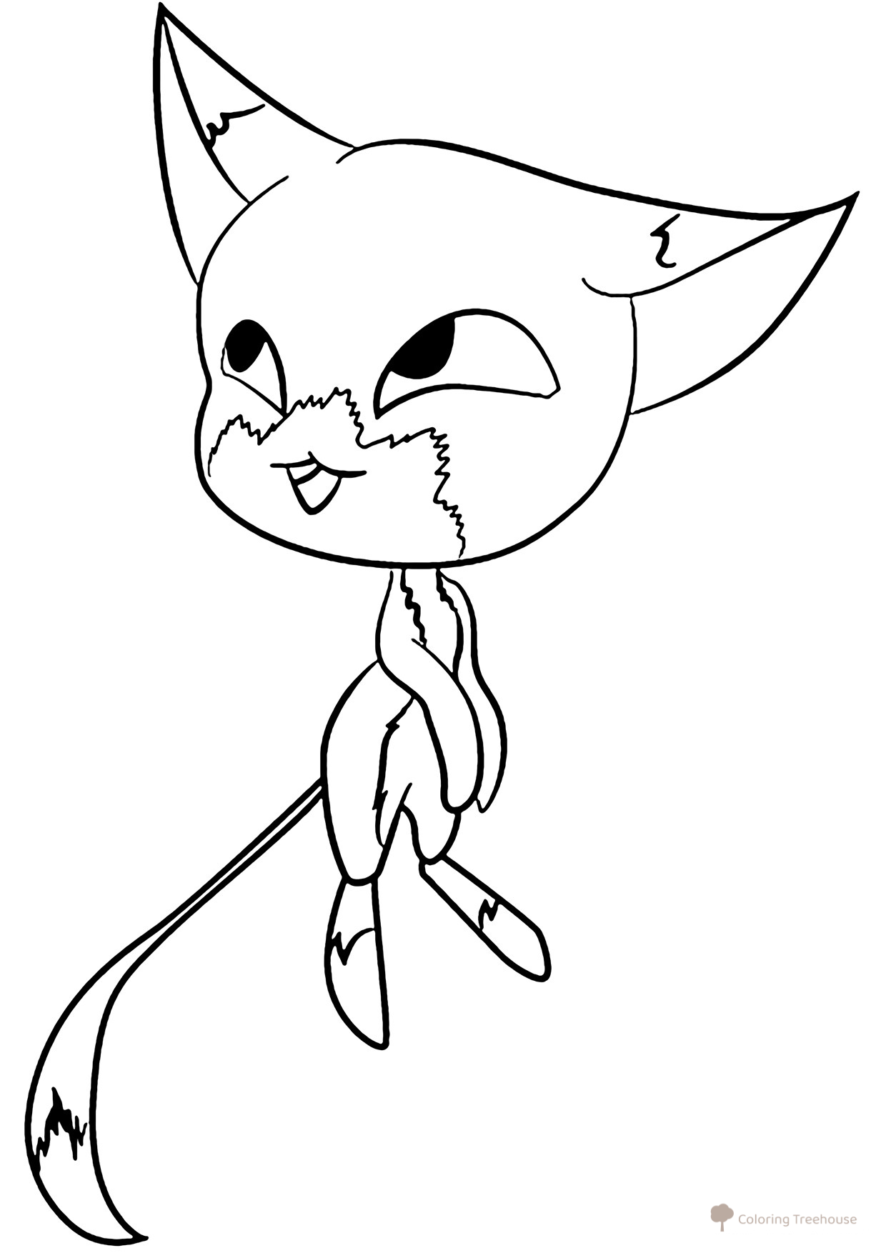 Kwami Trikks Coloring Page free printable Miraculous Ladybug and Cat Noir Coloring Pages coloring page