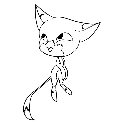 Kwami Trikks Coloring Page free printable Miraculous Ladybug and Cat Noir Coloring Pages coloring page