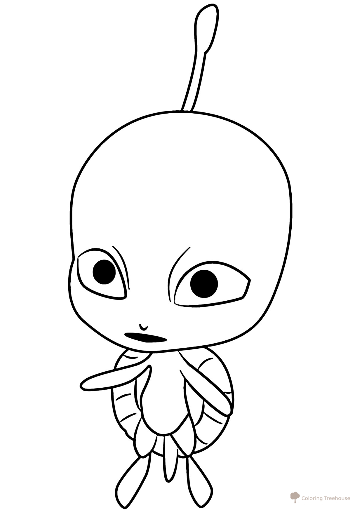Wayzz (Kwami) Coloring Page free printable Miraculous Ladybug and Cat Noir Coloring Pages coloring page