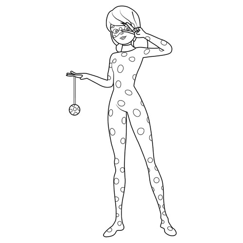 Ladybug Full-Body Coloring Page free printable Miraculous Ladybug and Cat Noir Coloring Pages coloring page