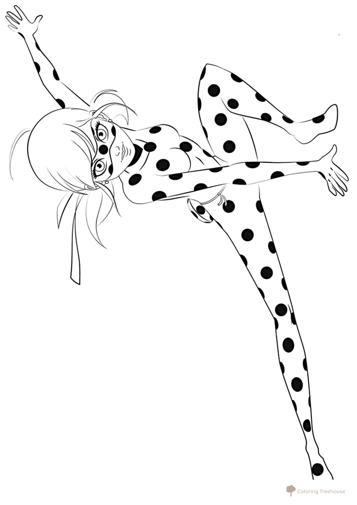Página para colorear de Marinette Dupain-Cheng dibujo para colorear gratis de Páginas para colorear de Ladybug y Cat Noir