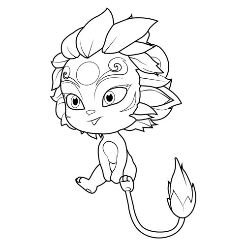 Mey Shi — león protector (para colorear) dibujo para colorear gratis de Páginas para colorear de Ladybug y Cat Noir