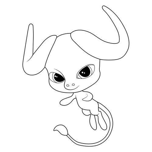 Página para colorear Stompp — Kwami de la determinación dibujo para colorear gratis de Páginas para colorear de Ladybug y Cat Noir