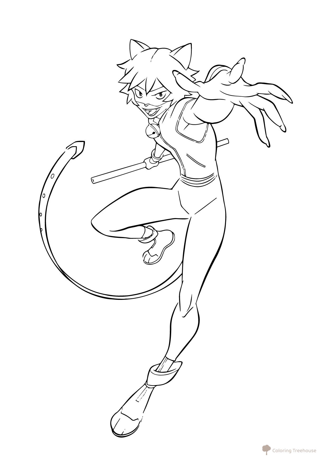 Súper Gato - Página para colorear dibujo para colorear gratis de Páginas para colorear de Ladybug y Cat Noir