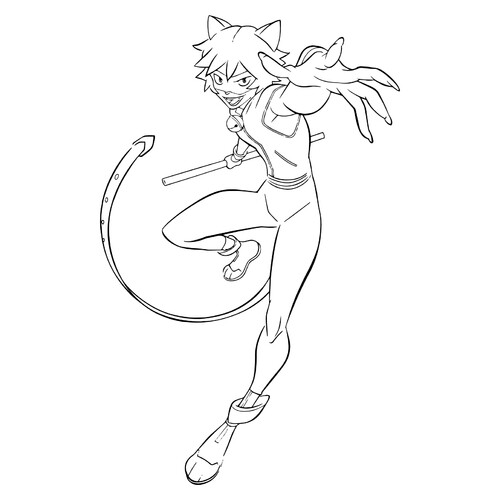 Súper Gato - Página para colorear dibujo para colorear gratis de Páginas para colorear de Ladybug y Cat Noir