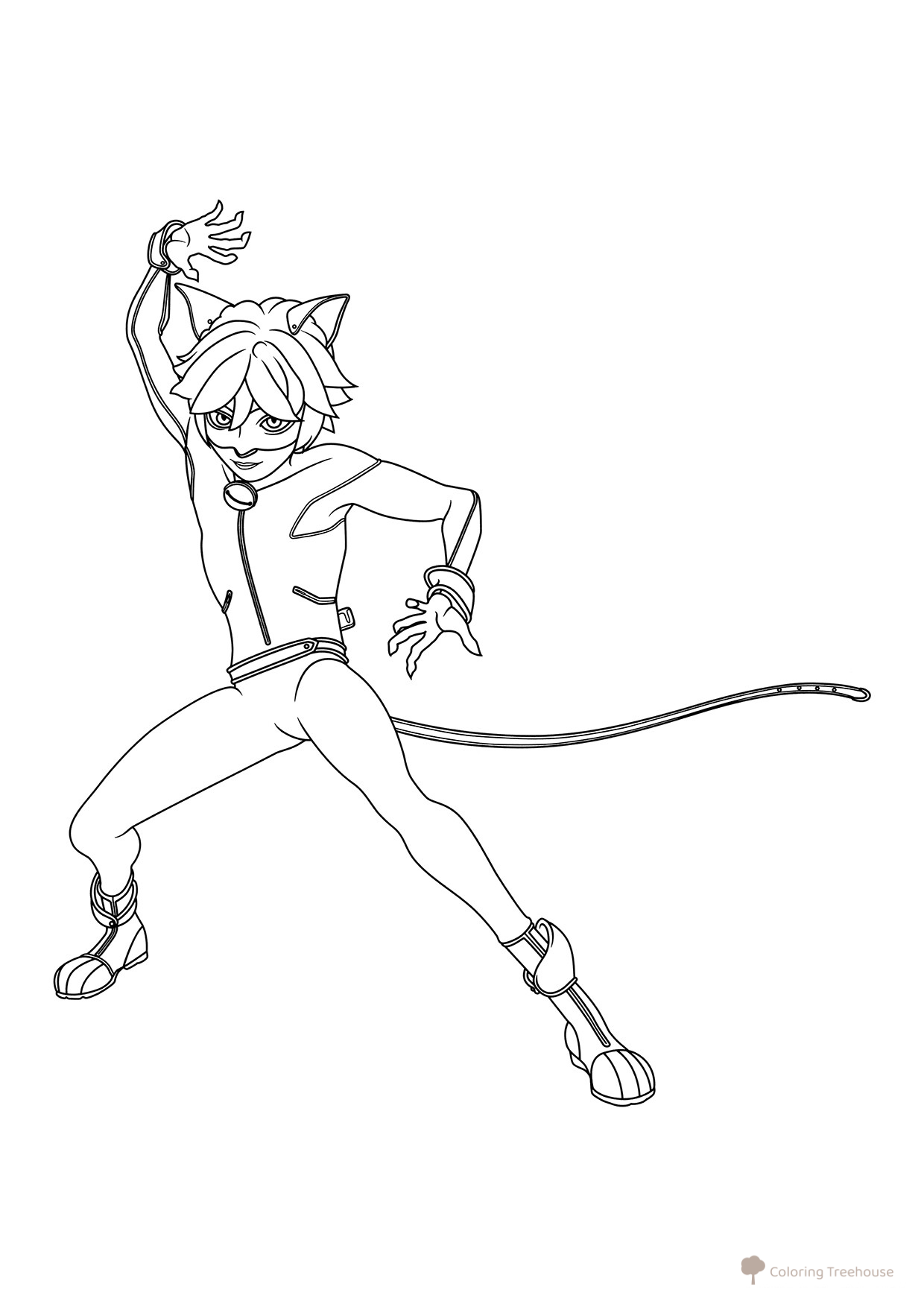 Раскраска Супер-Кот использует Катаклизм dibujo para colorear gratis de Páginas para colorear de Ladybug y Cat Noir