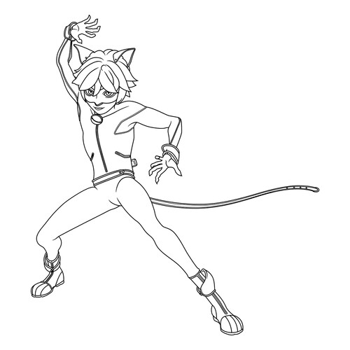 Раскраска Супер-Кот использует Катаклизм dibujo para colorear gratis de Páginas para colorear de Ladybug y Cat Noir