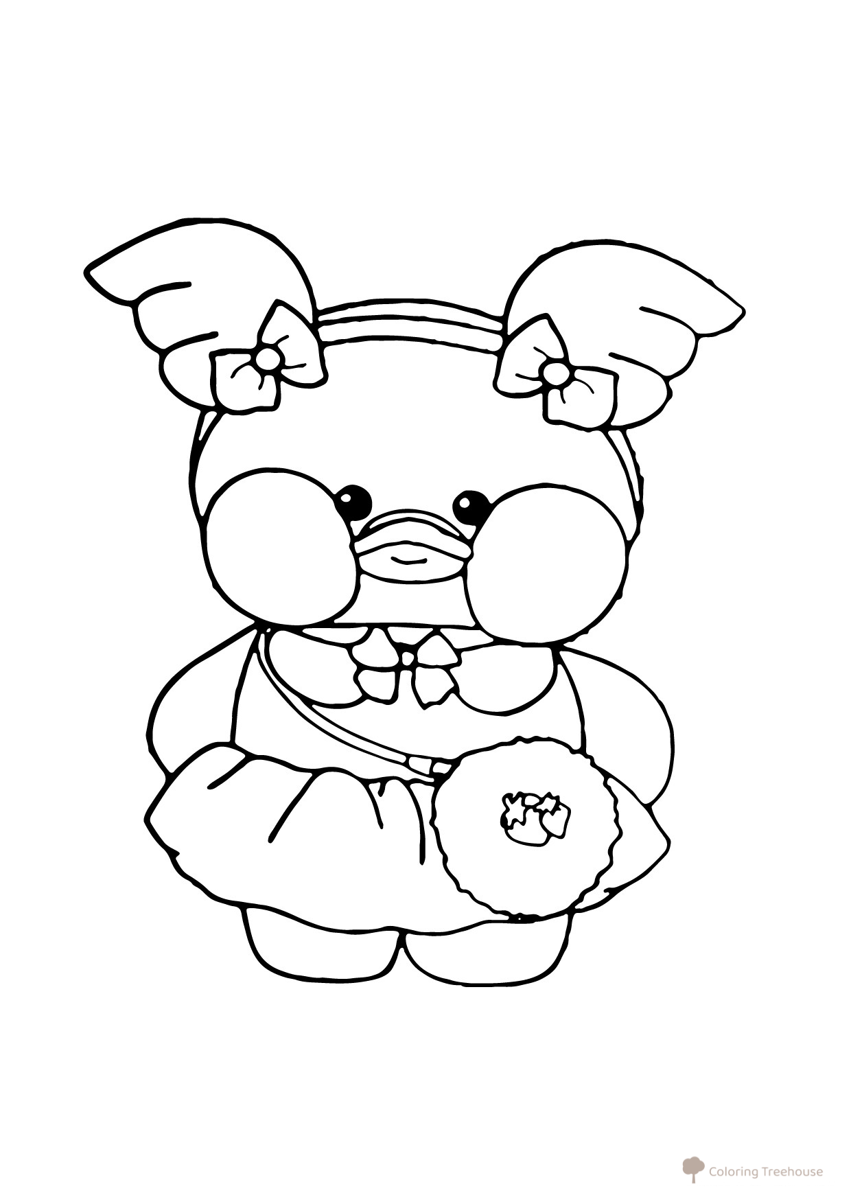 Página para colorear Lalafanfan angelito dibujo para colorear gratis de Lalafanfan, la patita para colorear