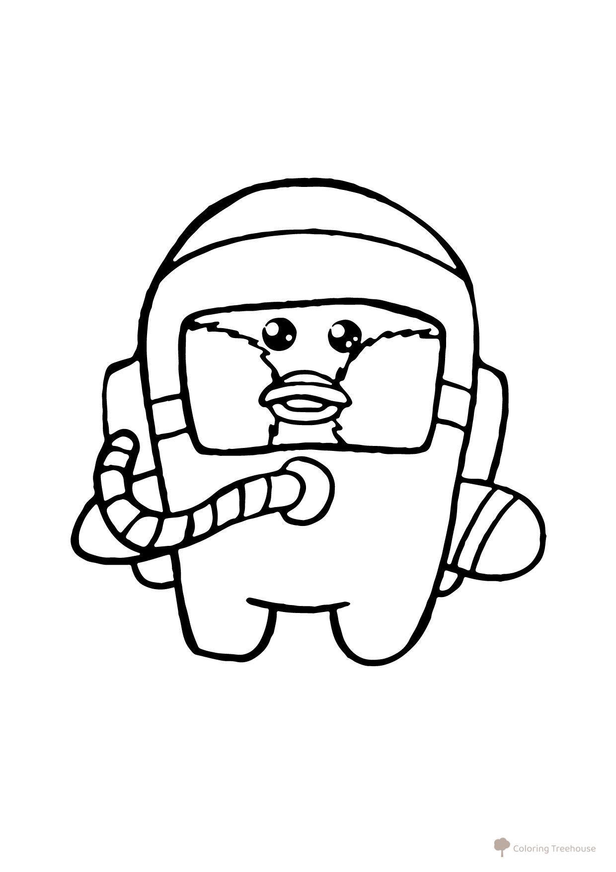 Lalafanfan Duck Astronaut Coloring Page free printable Lalafanfan Duck Coloring Pages coloring page