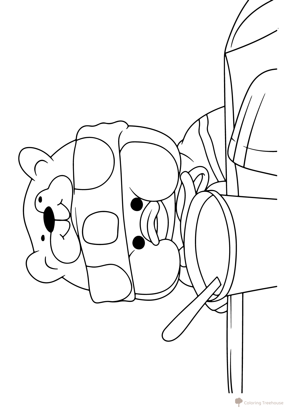 Página para colorear: Patito Lalafanfan comiendo dibujo para colorear gratis de Lalafanfan, la patita para colorear
