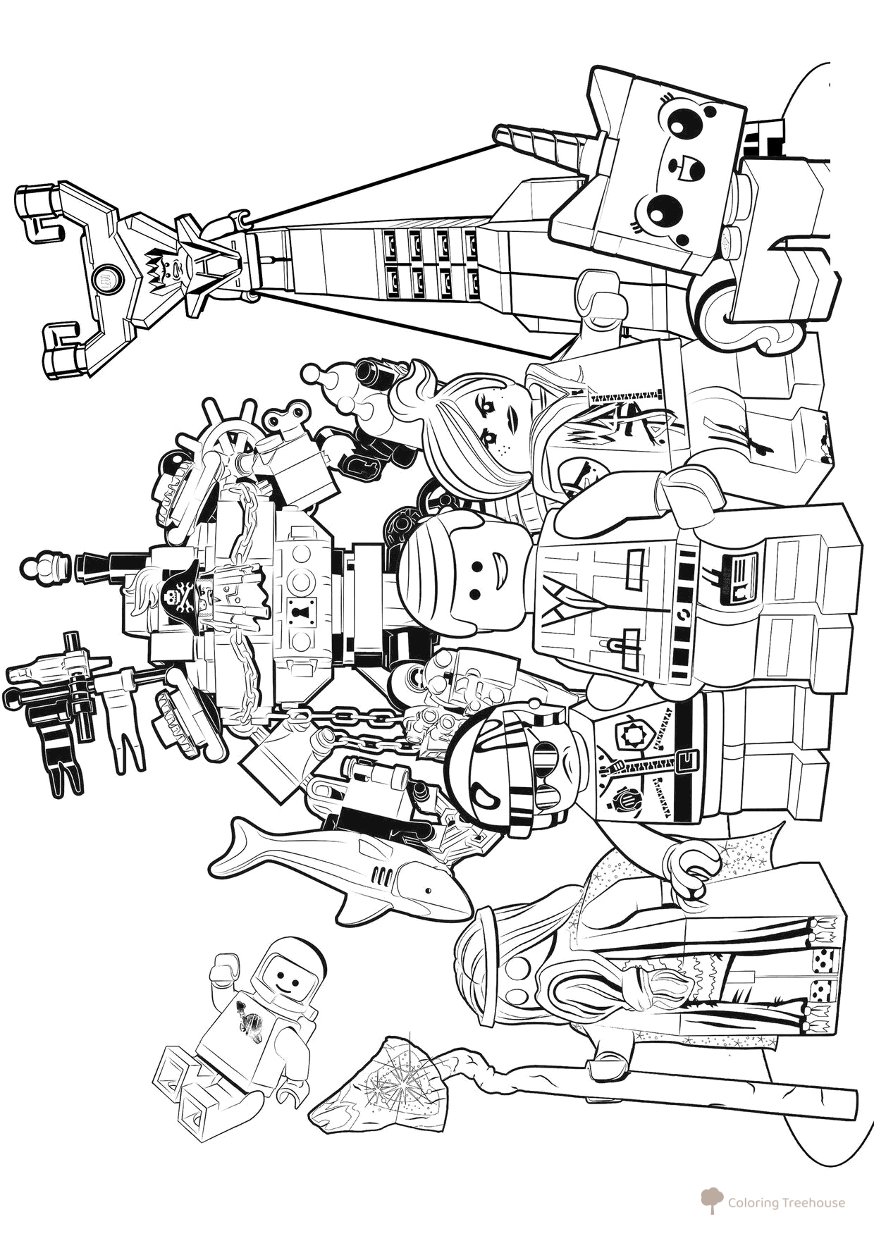 Página para colorear: Los protagonistas de The Lego Movie dibujo para colorear gratis de Páginas para colorear «La LEGO Película»