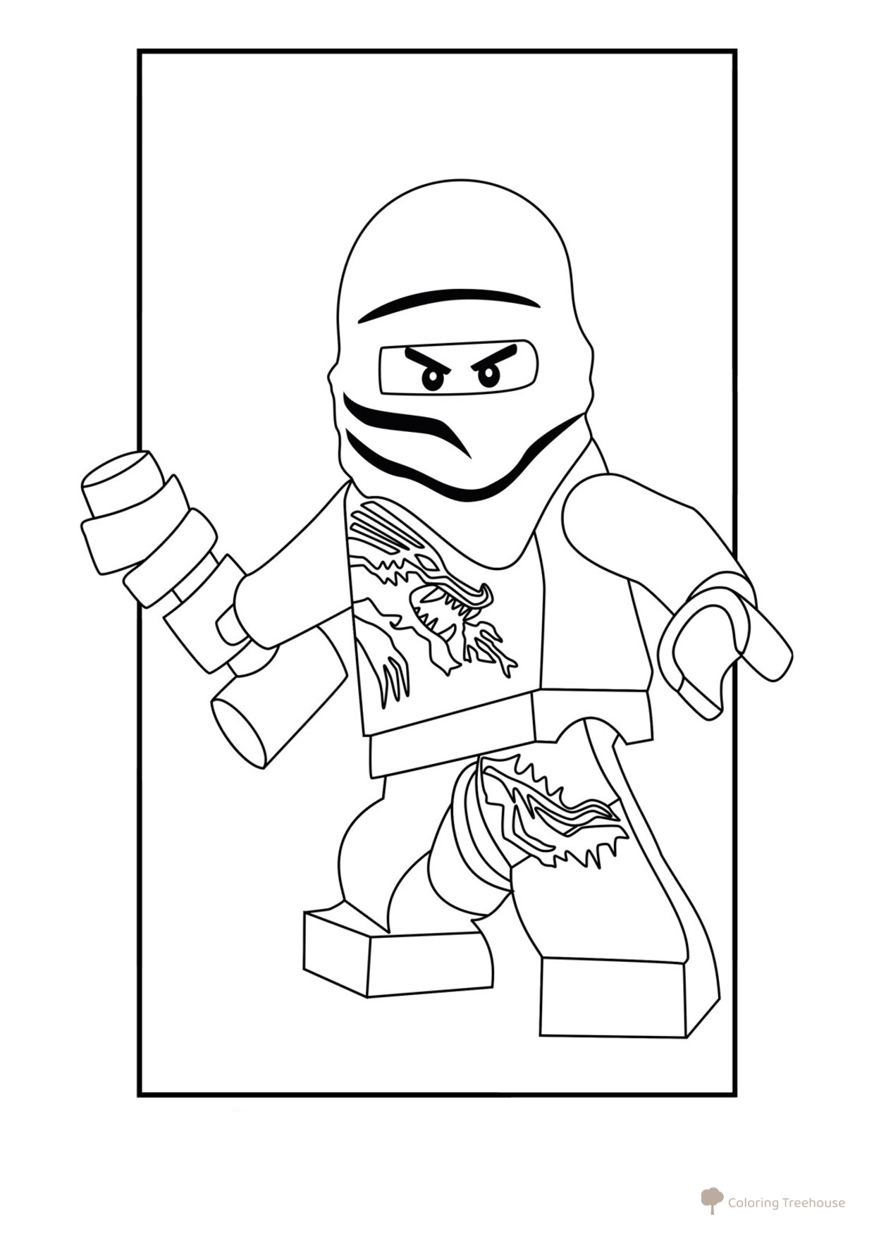 Páginas para colorear de Ninjago Zane dibujo para colorear gratis de Páginas para colorear de LEGO Ninjago