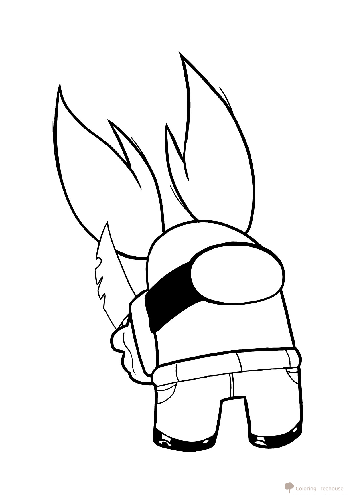 Among Us Impostor with Knife Coloring Page free printable Among Us Coloring Pages coloring page