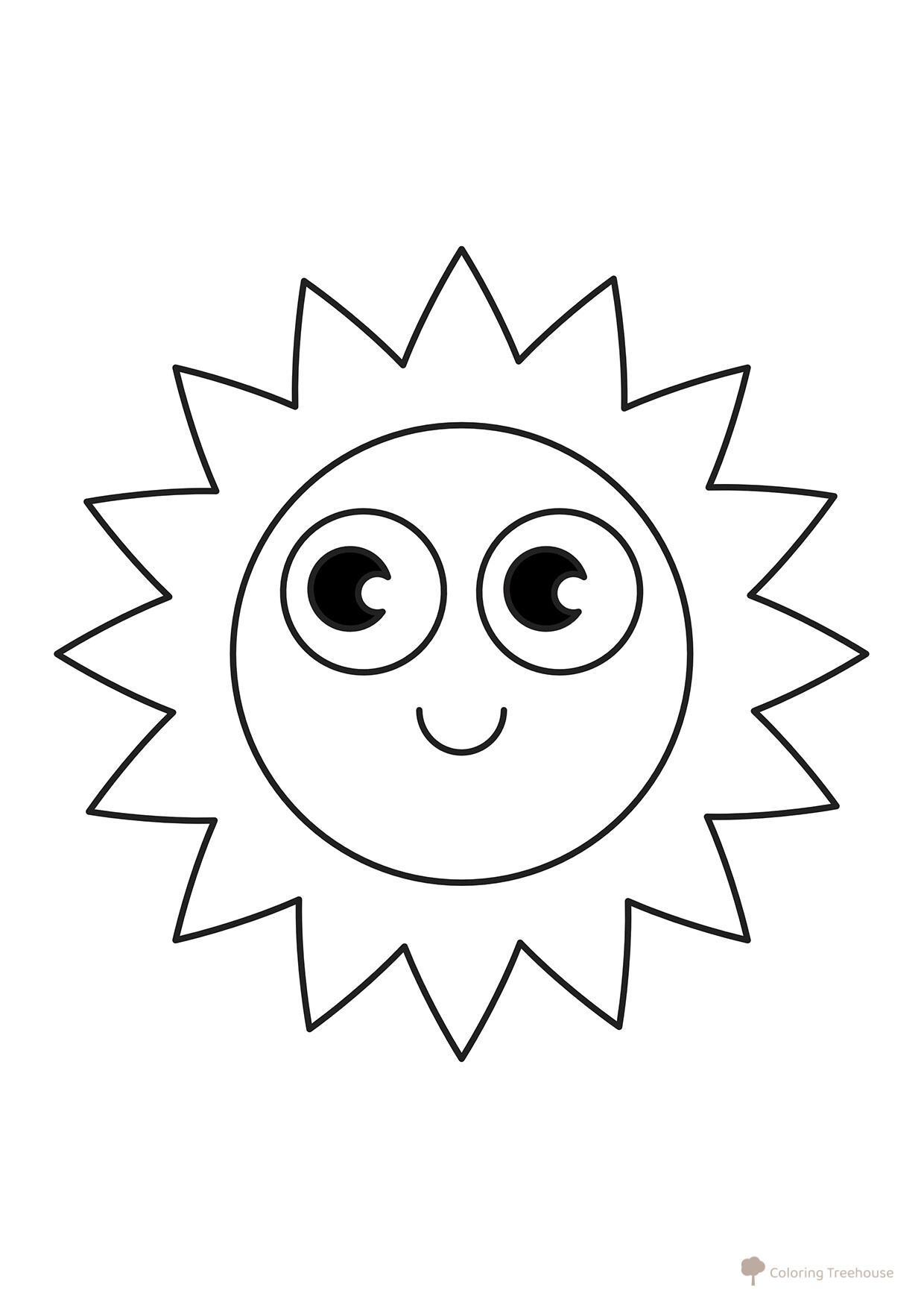 Página para colorear: Sol veraniego dibujo para colorear gratis de Páginas para colorear: verano