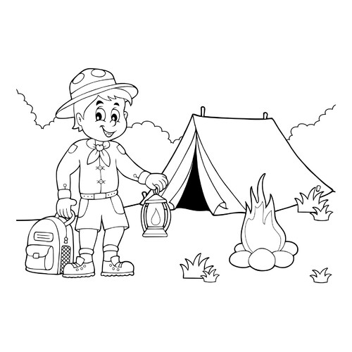 Página para colorear: Excursión de verano dibujo para colorear gratis de Páginas para colorear: verano