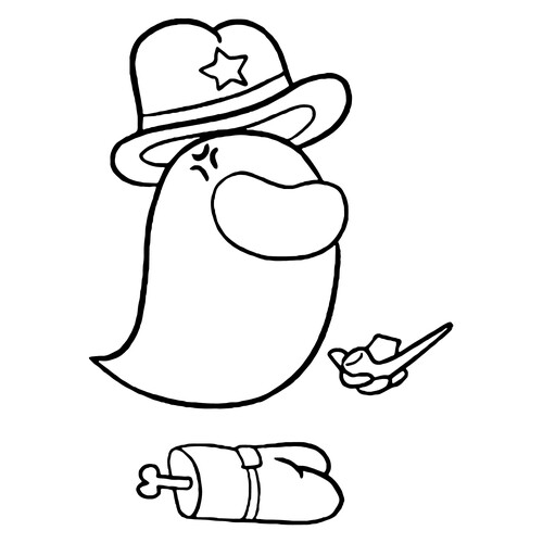 Among Us Ghost Sheriff and Corpse Coloring Page free printable Among Us Coloring Pages coloring page