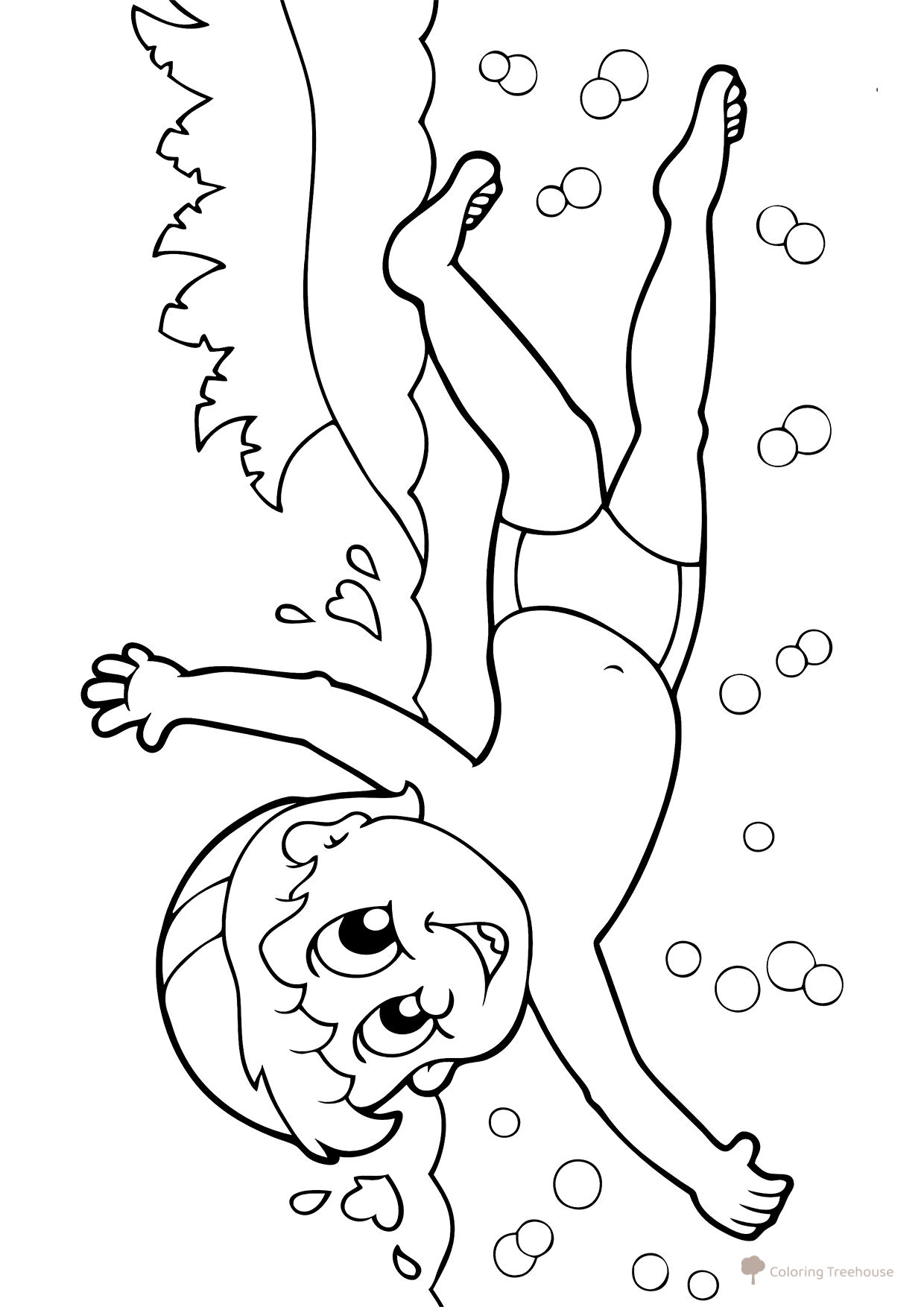 Boy Swimming Coloring Page free printable Summer Coloring Pages coloring page
