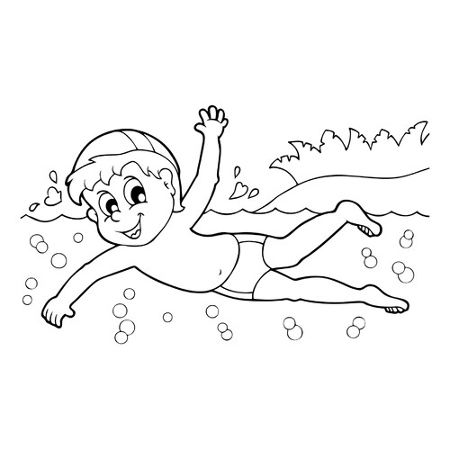 Boy Swimming Coloring Page free printable Summer Coloring Pages coloring page