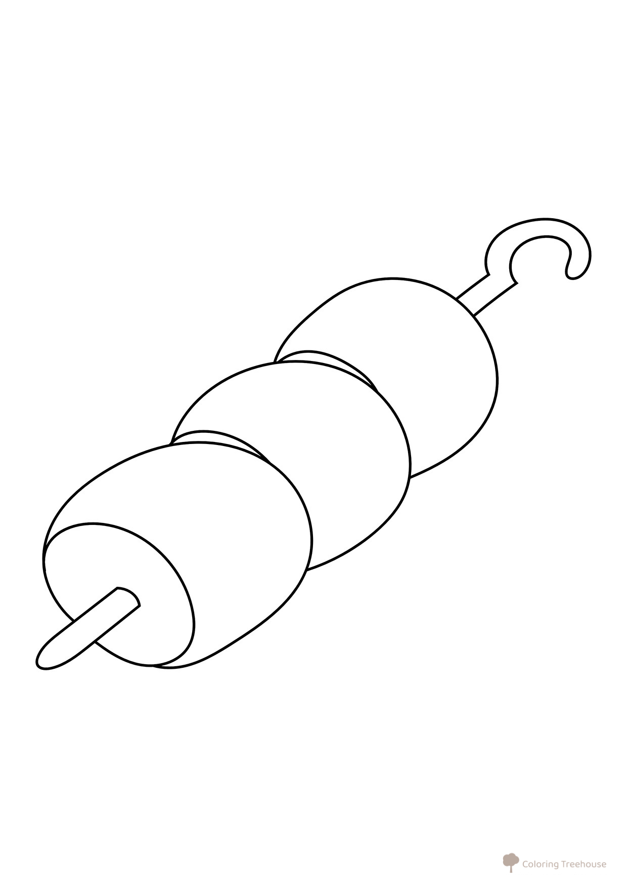Marshmallow on a Stick Coloring Page free printable Summer Coloring Pages coloring page