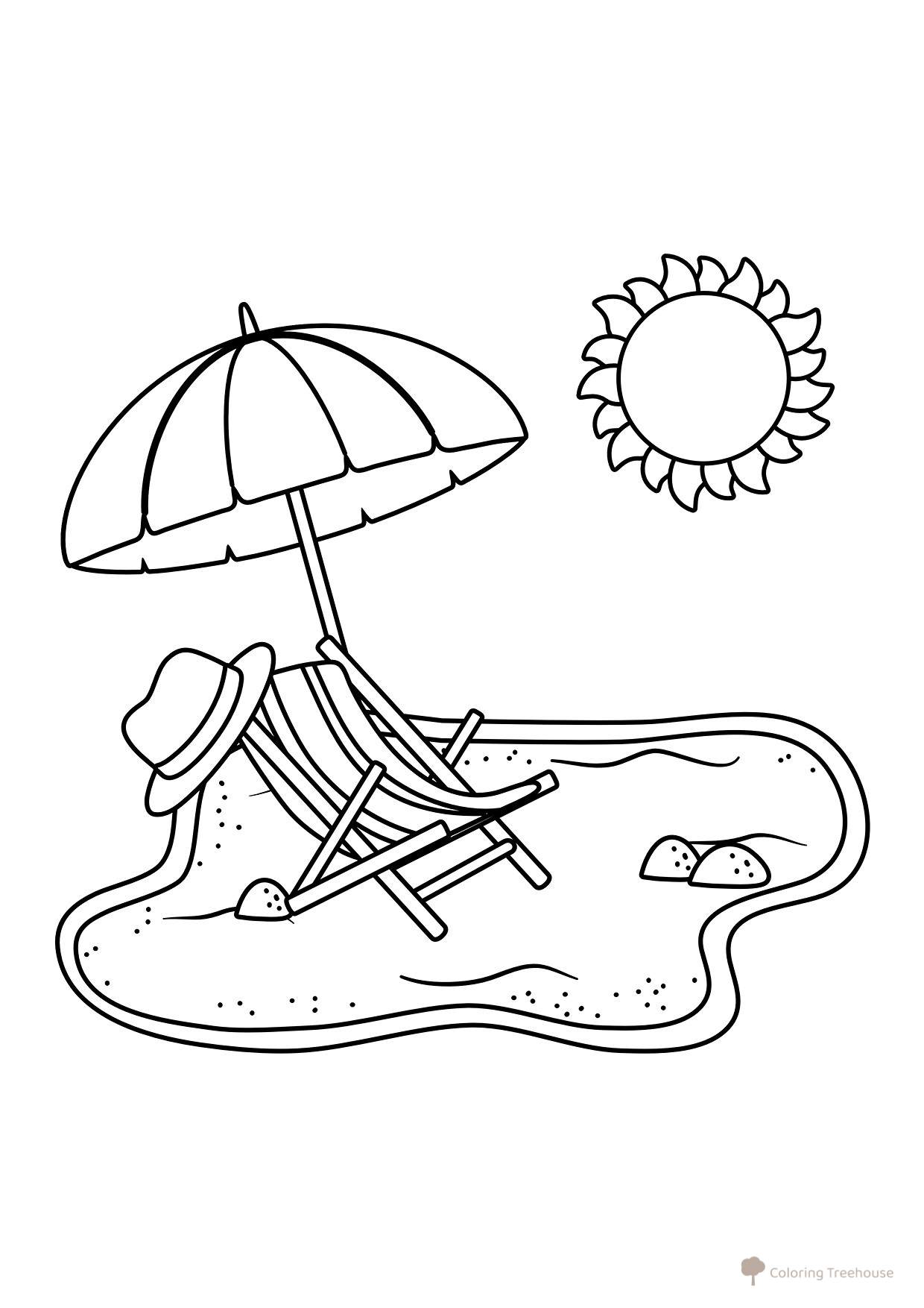 Beach Coloring Page for Toddlers free printable Summer Coloring Pages coloring page