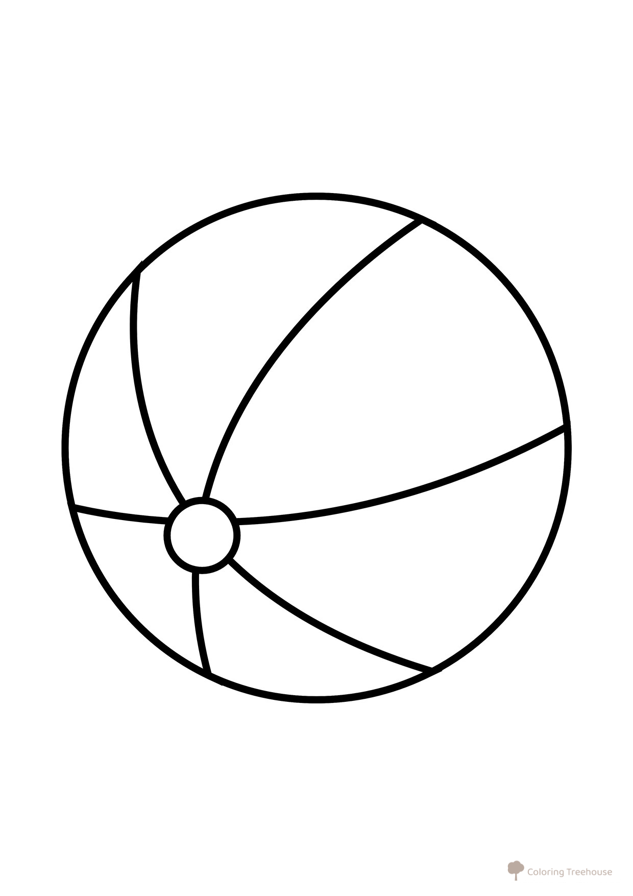 Página para colorear: Pelota de playa dibujo para colorear gratis de Páginas para colorear: verano