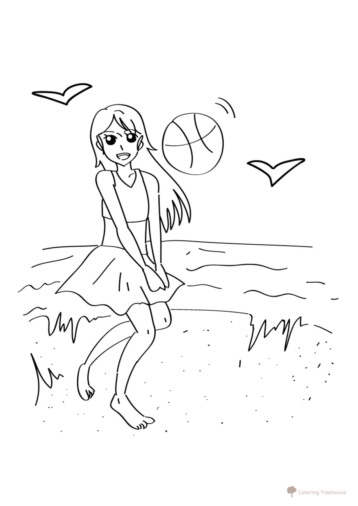 Página para colorear: Vóley playa dibujo para colorear gratis de Páginas para colorear: verano