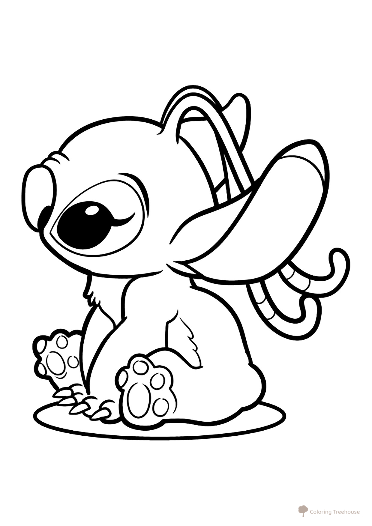 Página para colorear «Ángel de Lilo y Stitch» dibujo para colorear gratis de Páginas para colorear de Lilo y Stitch