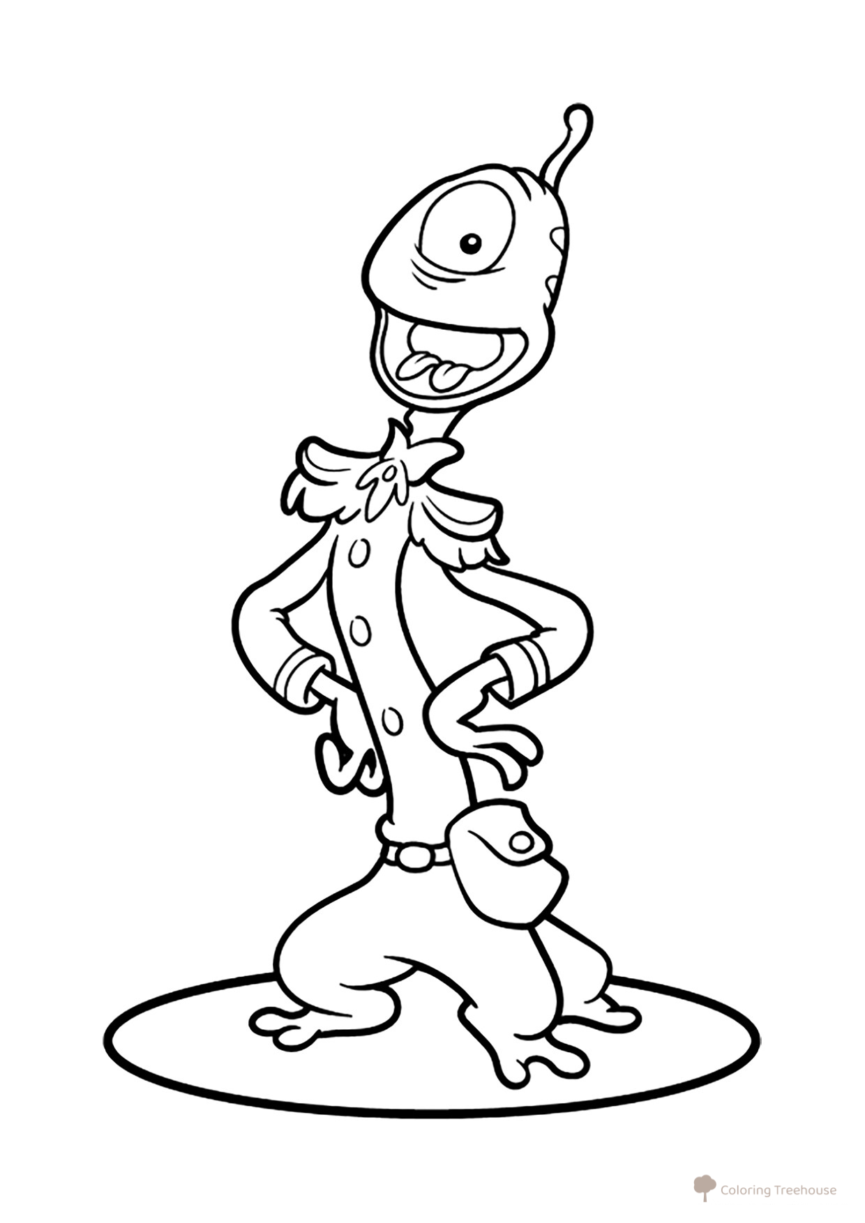 Pleakley from Lilo & Stitch Coloring Page free printable Lilo and Stitch Coloring Pages coloring page