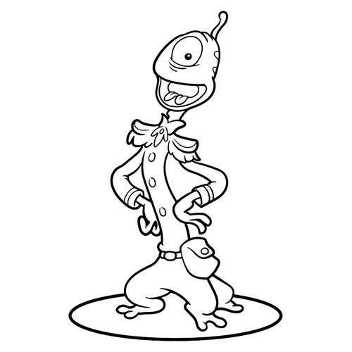 Pleakley from Lilo & Stitch Coloring Page free printable Lilo and Stitch Coloring Pages coloring page
