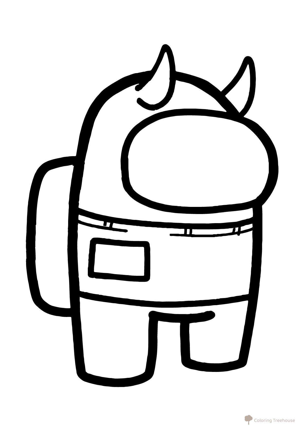 Among Us Demon Hat Coloring Page free printable Among Us Coloring Pages coloring page