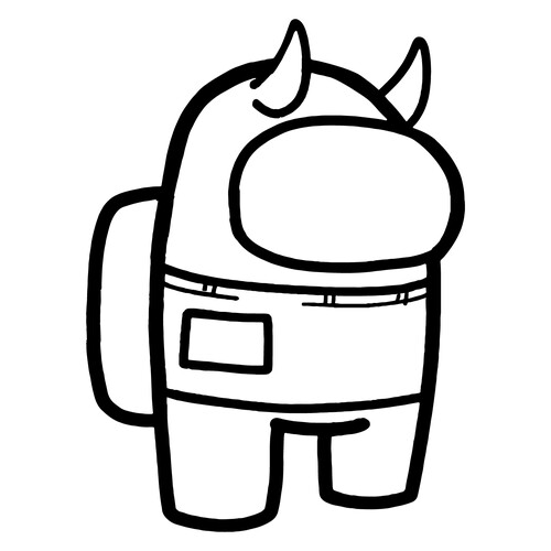 Among Us Demon Hat Coloring Page free printable Among Us Coloring Pages coloring page