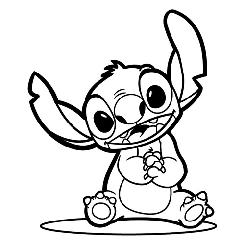 Página para colorear «Stitch juntó las patitas» dibujo para colorear gratis de Páginas para colorear de Lilo y Stitch