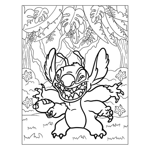 Páginas para colorear «Leroy enojado» dibujo para colorear gratis de Páginas para colorear de Lilo y Stitch