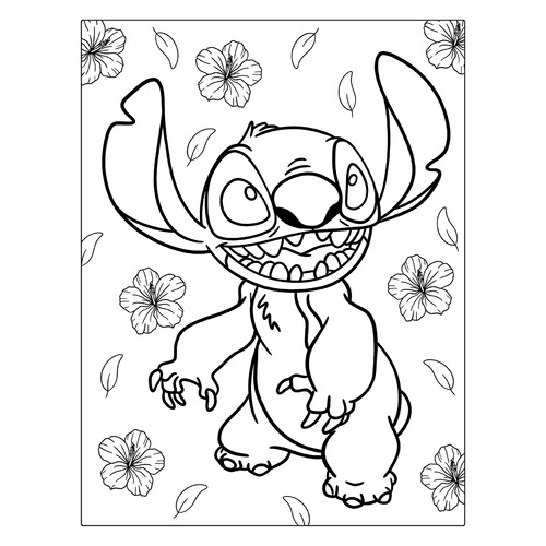 Página para colorear «Stitch con grandes dientes» dibujo para colorear gratis de Páginas para colorear de Lilo y Stitch