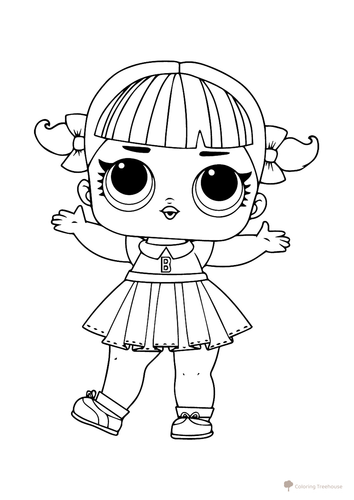 Página para colorear L.O.L. Capitán de las porristas dibujo para colorear gratis de Páginas para colorear de las muñecas L.O.L.