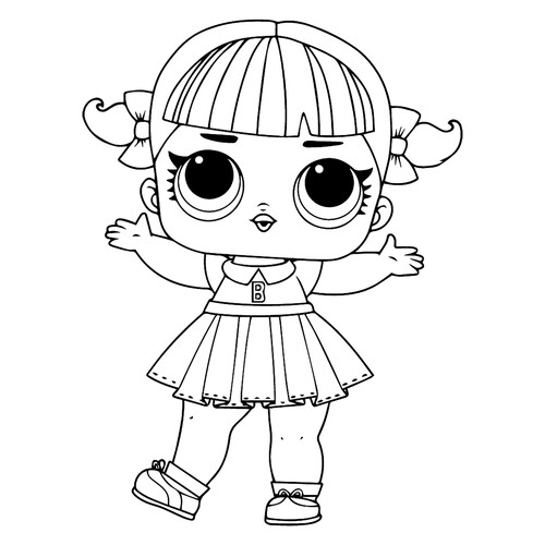 Página para colorear L.O.L. Capitán de las porristas dibujo para colorear gratis de Páginas para colorear de las muñecas L.O.L.