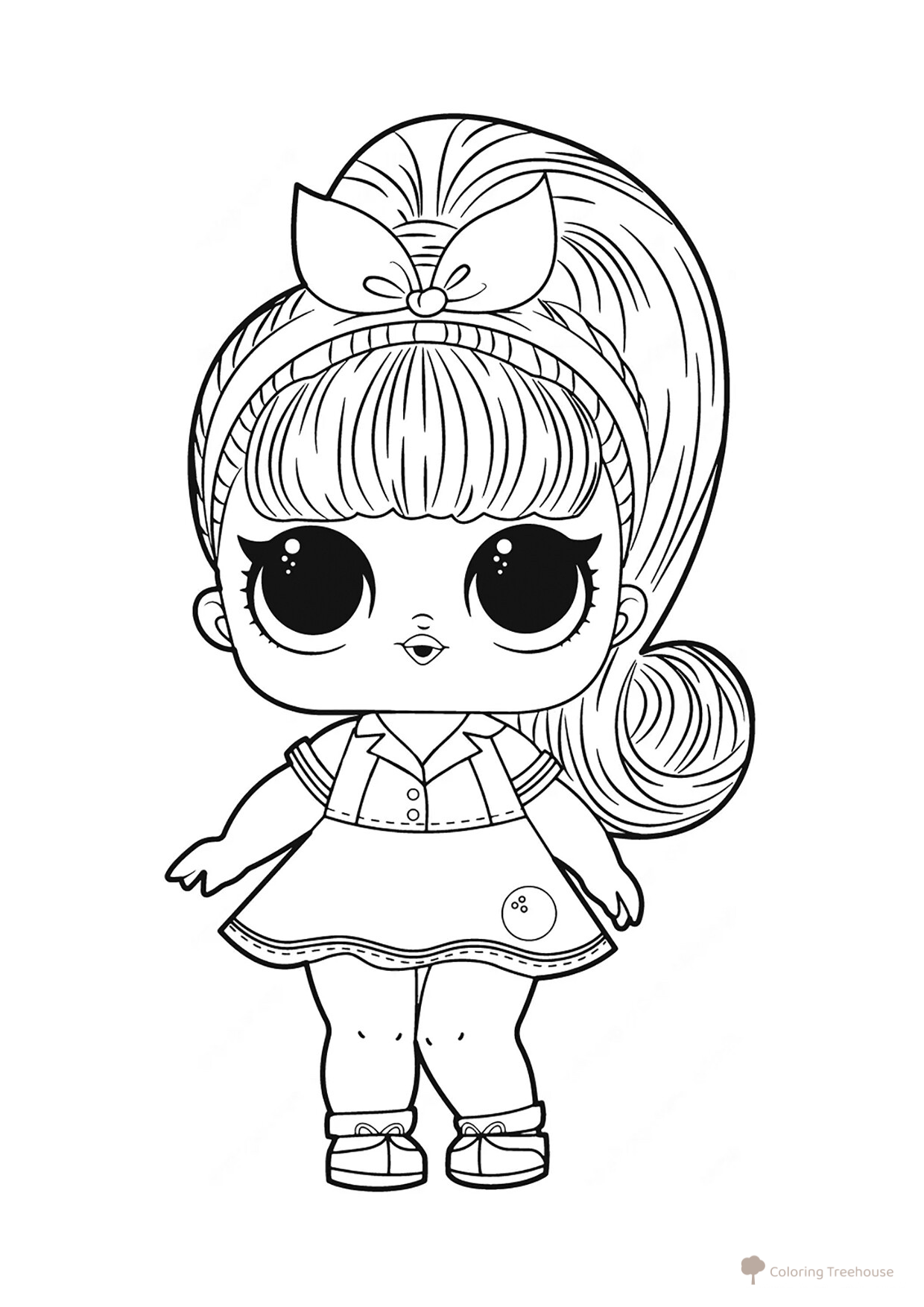 Página para colorear: Muñeca LOL - Bowling dibujo para colorear gratis de Páginas para colorear de las muñecas L.O.L.