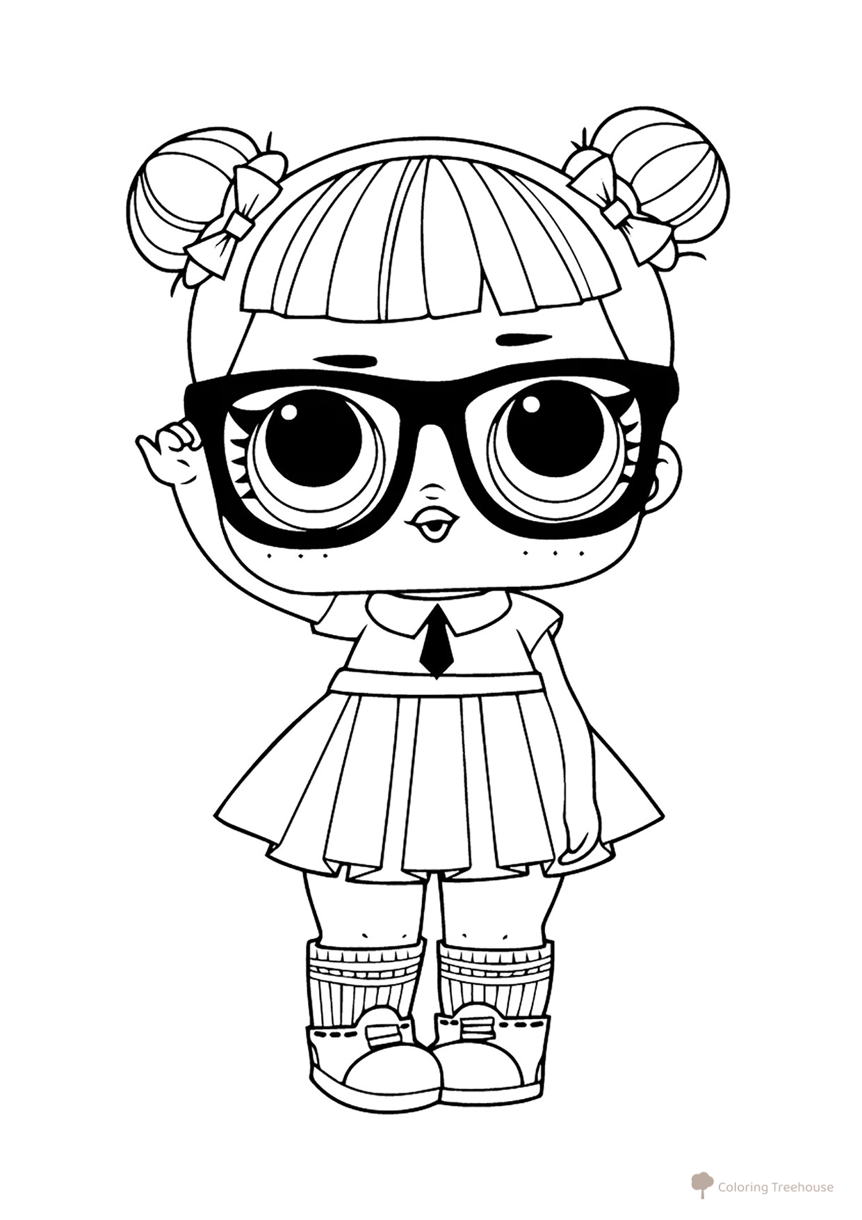 Página para colorear: muñeca L.O.L. 'Sabelotodo' dibujo para colorear gratis de Páginas para colorear de las muñecas L.O.L.
