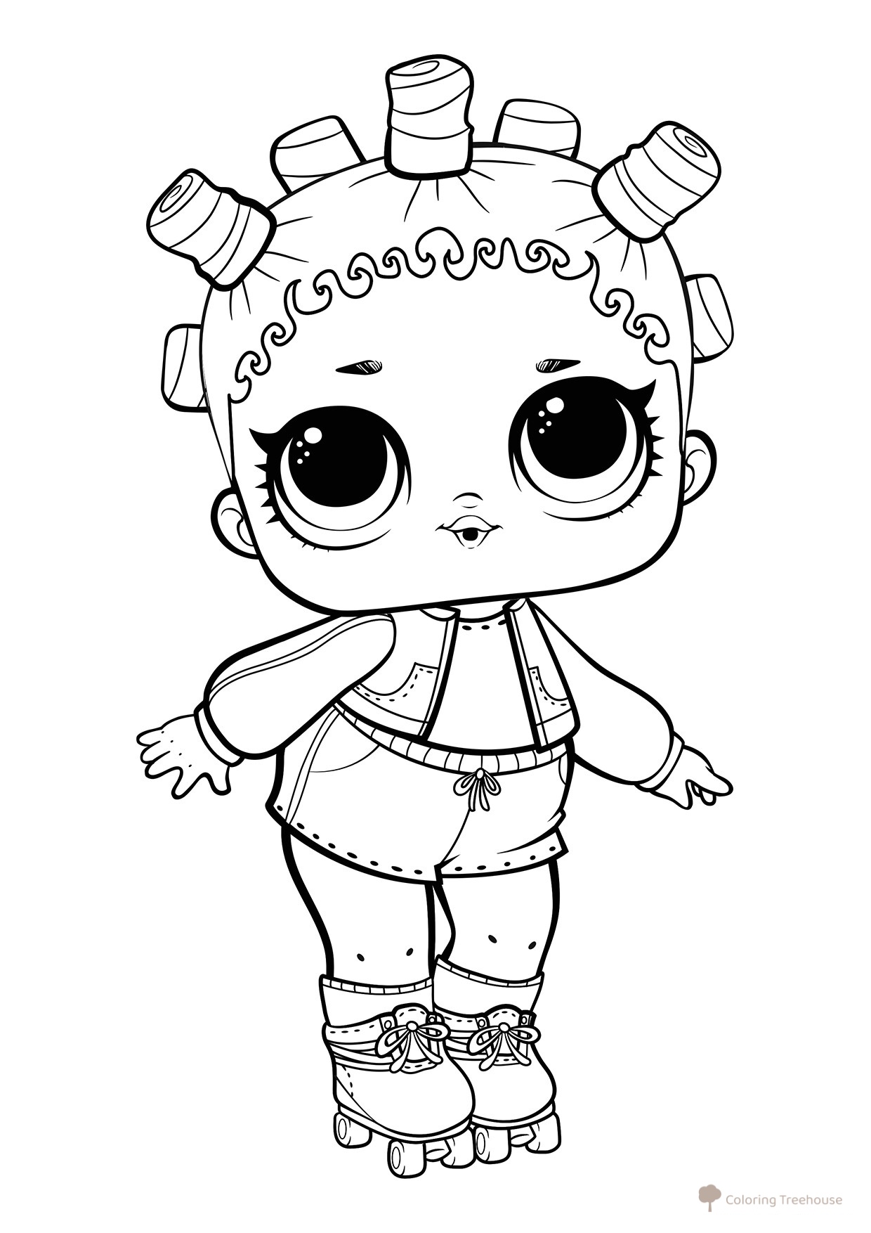 LOL Quadro Roller Coloring Page free printable L.O.L. Doll Coloring Pages coloring page