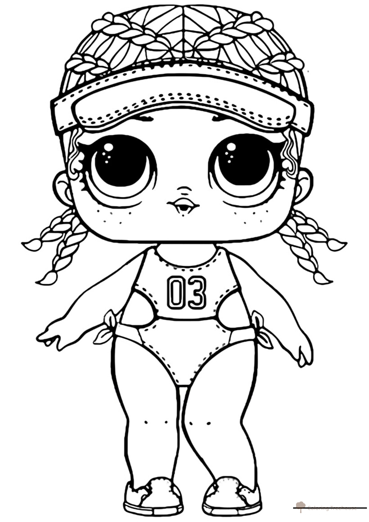 Lady Runner LOL Doll Coloring Page free printable L.O.L. Doll Coloring Pages coloring page