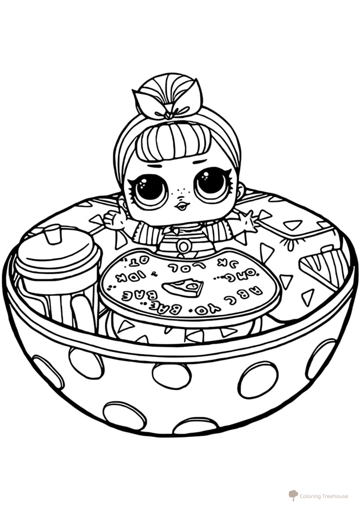 Página para colorear: LOL Bebé en su Bola dibujo para colorear gratis de Páginas para colorear de las muñecas L.O.L.