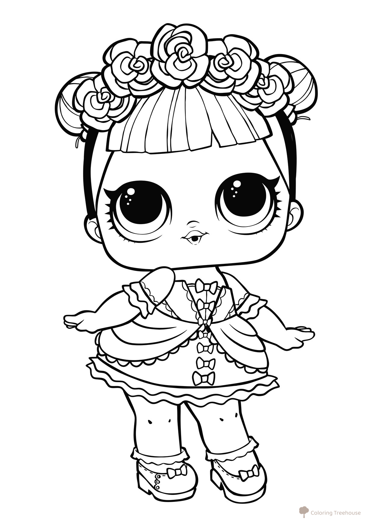 L.O.L. Doll Midnight Coloring Page free printable L.O.L. Doll Coloring Pages coloring page