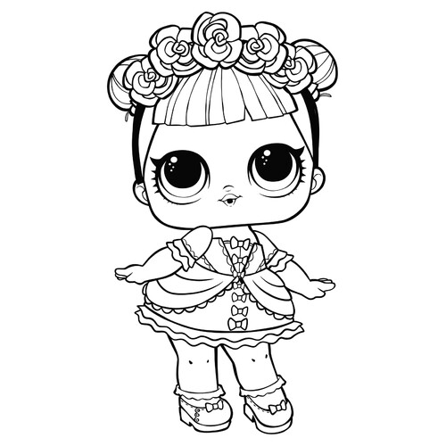 L.O.L. Doll Midnight Coloring Page free printable L.O.L. Doll Coloring Pages coloring page