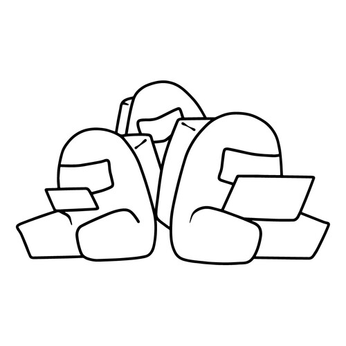 Among Us Crew Members Reading a Task Coloring Page free printable Among Us Coloring Pages coloring page