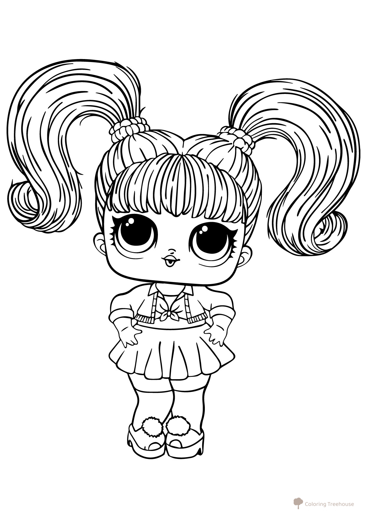 LOL Oops Baby with Hair Coloring Page free printable L.O.L. Doll Coloring Pages coloring page